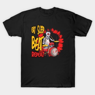 Skeleton Eat Sleep Drumming T-Shirt